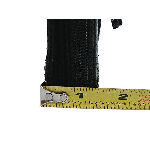 Black Soft Leather Wallet Organizer Full Zip Around Extra Flip for Cards ID Slot - Picture 6 of 12